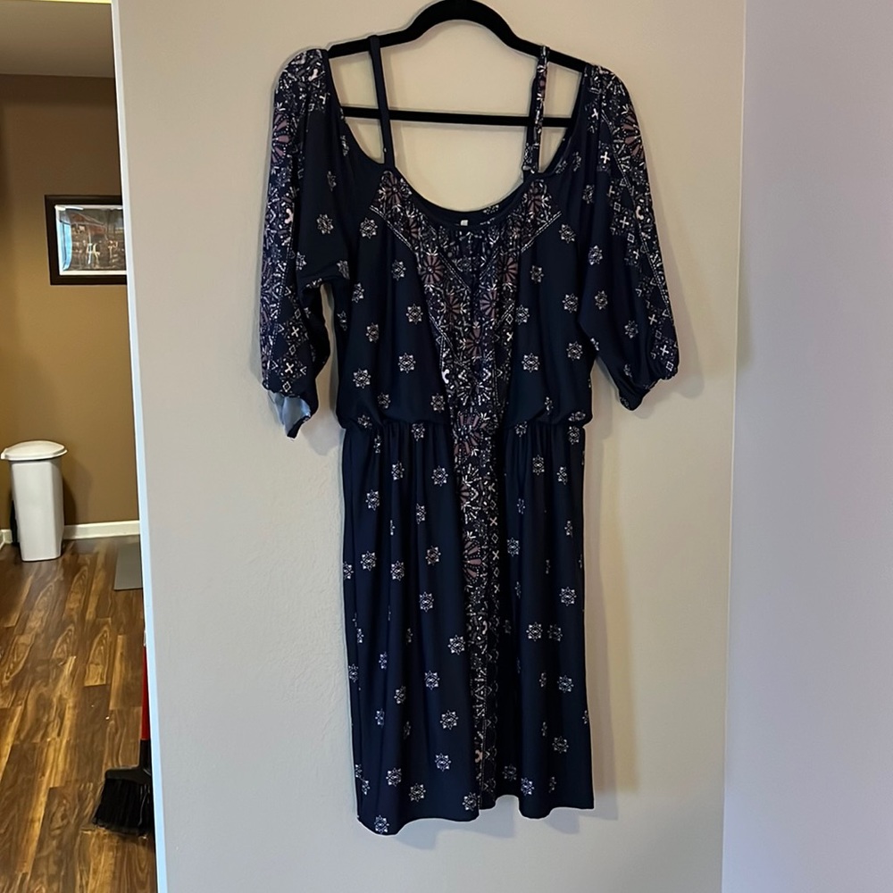 Blue Dress - Cold Shoulder - XL